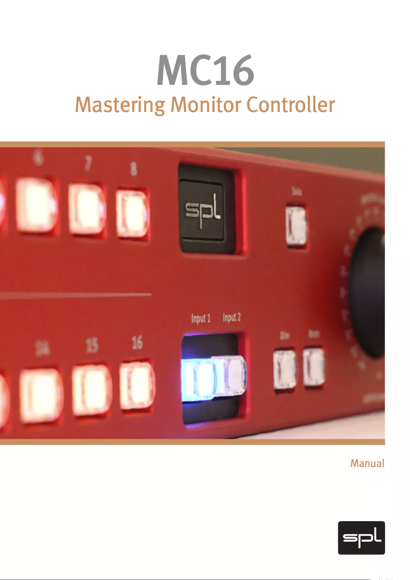 Page 1 de la notice Manuel utilisateur SPL MC16