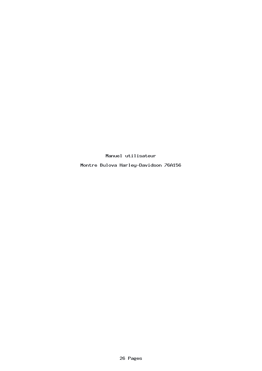 Page 1 de la notice Manuel utilisateur Bulova Harley-Davidson 76A156