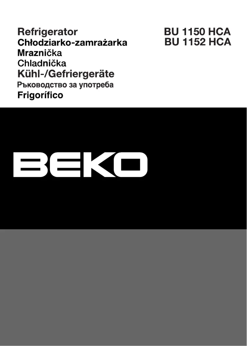 Page 1 de la notice Manuel utilisateur Beko BU 1152