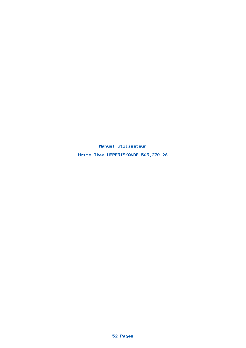 Page 1 de la notice Manuel utilisateur Ikea UPPFRISKANDE 505.270.28