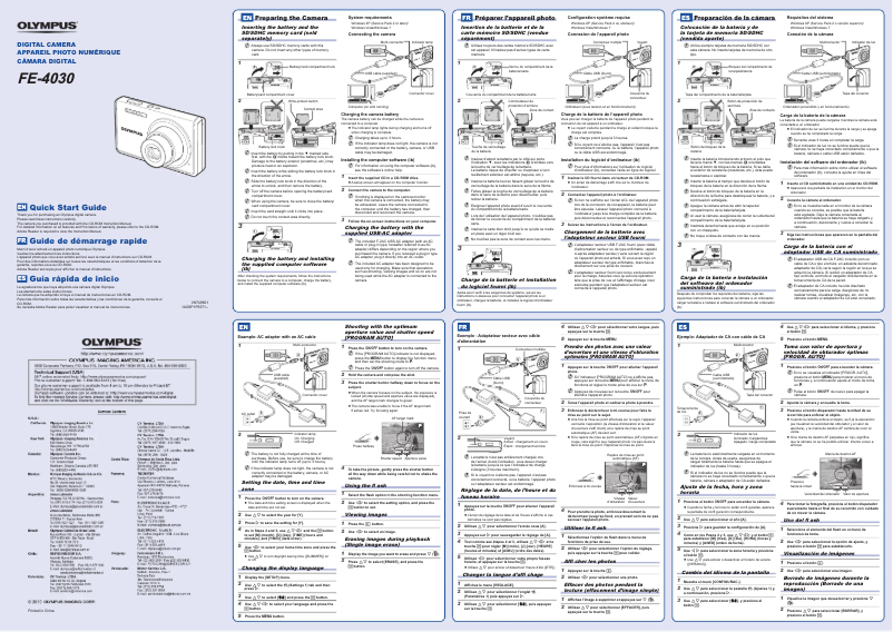 Página 1 del manual Guía de inicio rápido Olympus FE-4030
