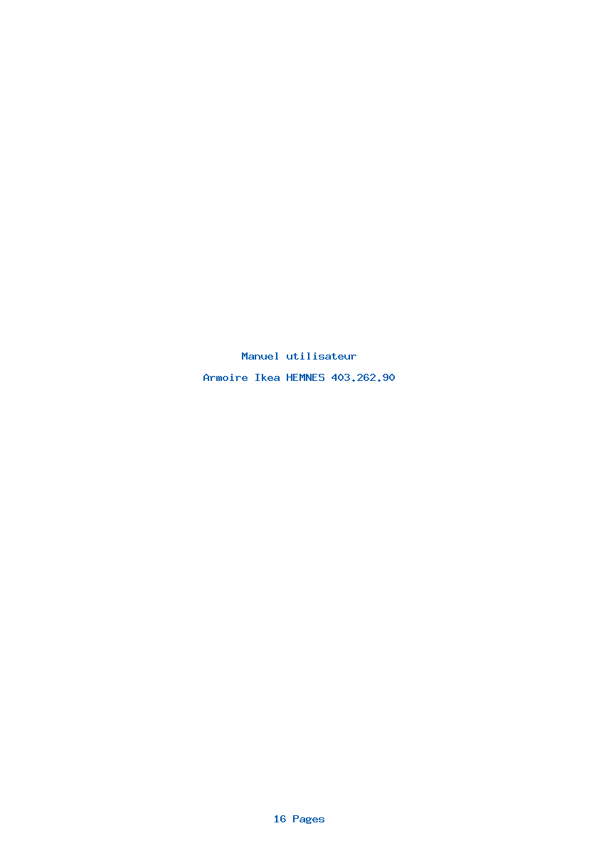 Page 1 de la notice Manuel utilisateur Ikea HEMNES 403.262.90