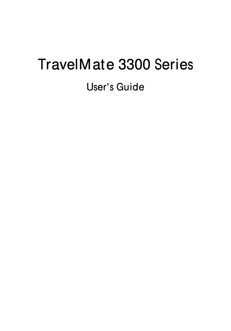 Page 1 de la notice Manuel utilisateur Acer Travelmate 3300