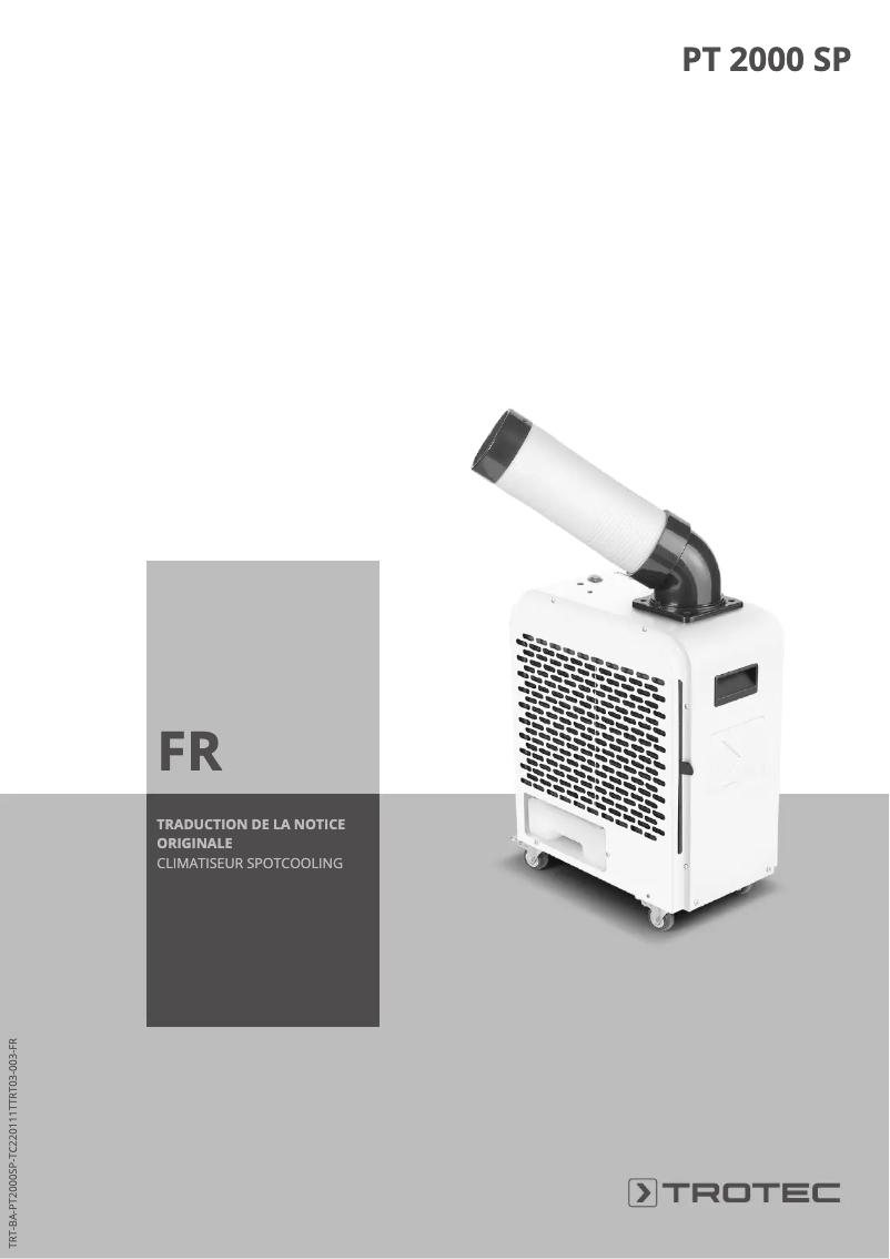 Page 1 de la notice Manuel utilisateur Trotec PT 2000 SP