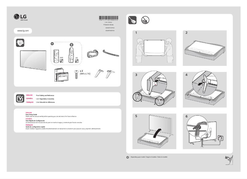 Page 1 de la notice Manuel utilisateur LG 43UM6950DUB