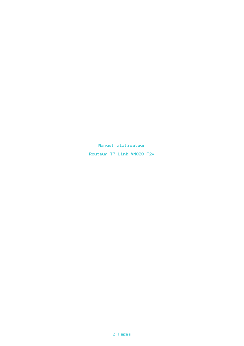 Page 1 de la notice Manuel utilisateur TP-Link VN020-F2v