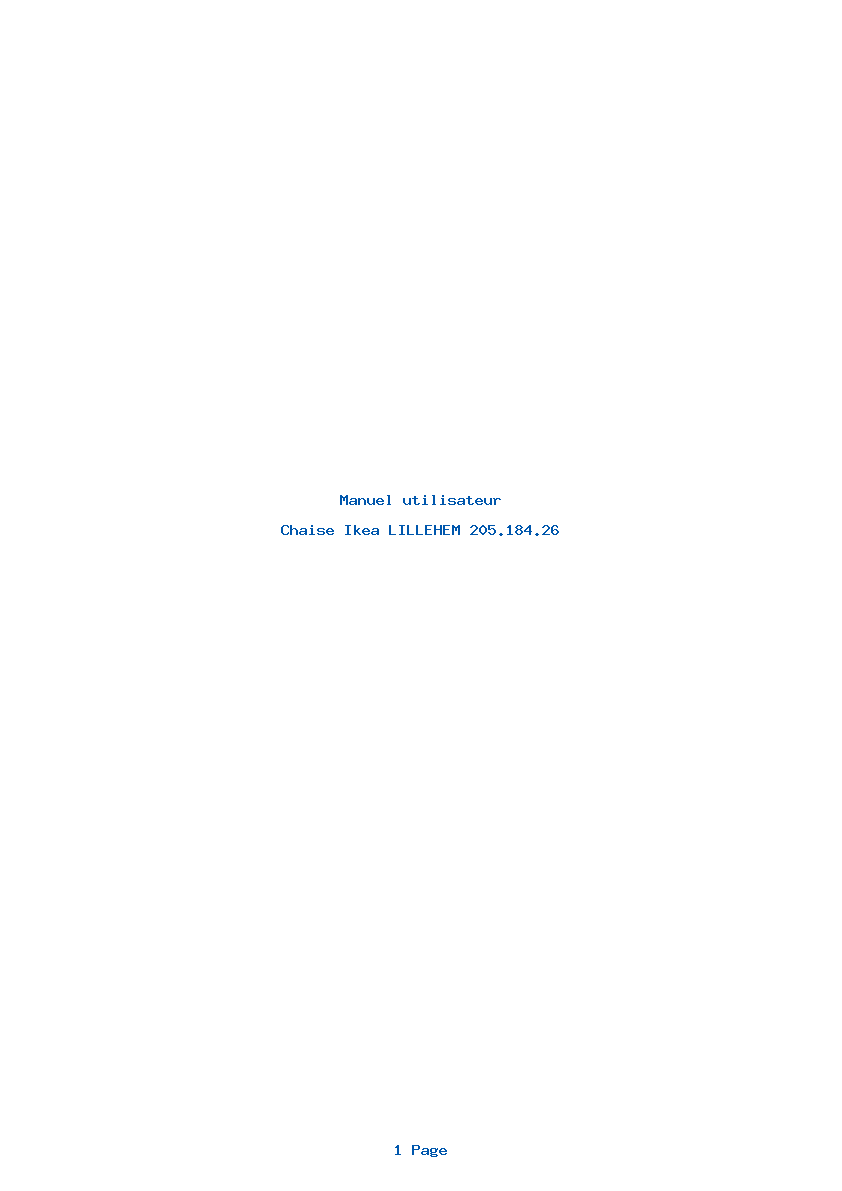 Page 1 de la notice Manuel utilisateur Ikea LILLEHEM 205.184.26