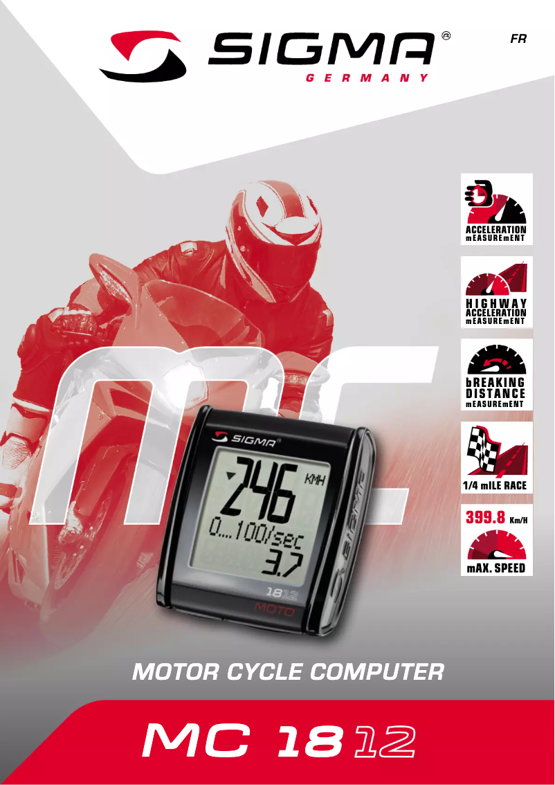 Page 1 de la notice Manuel utilisateur Sigma MC 1812