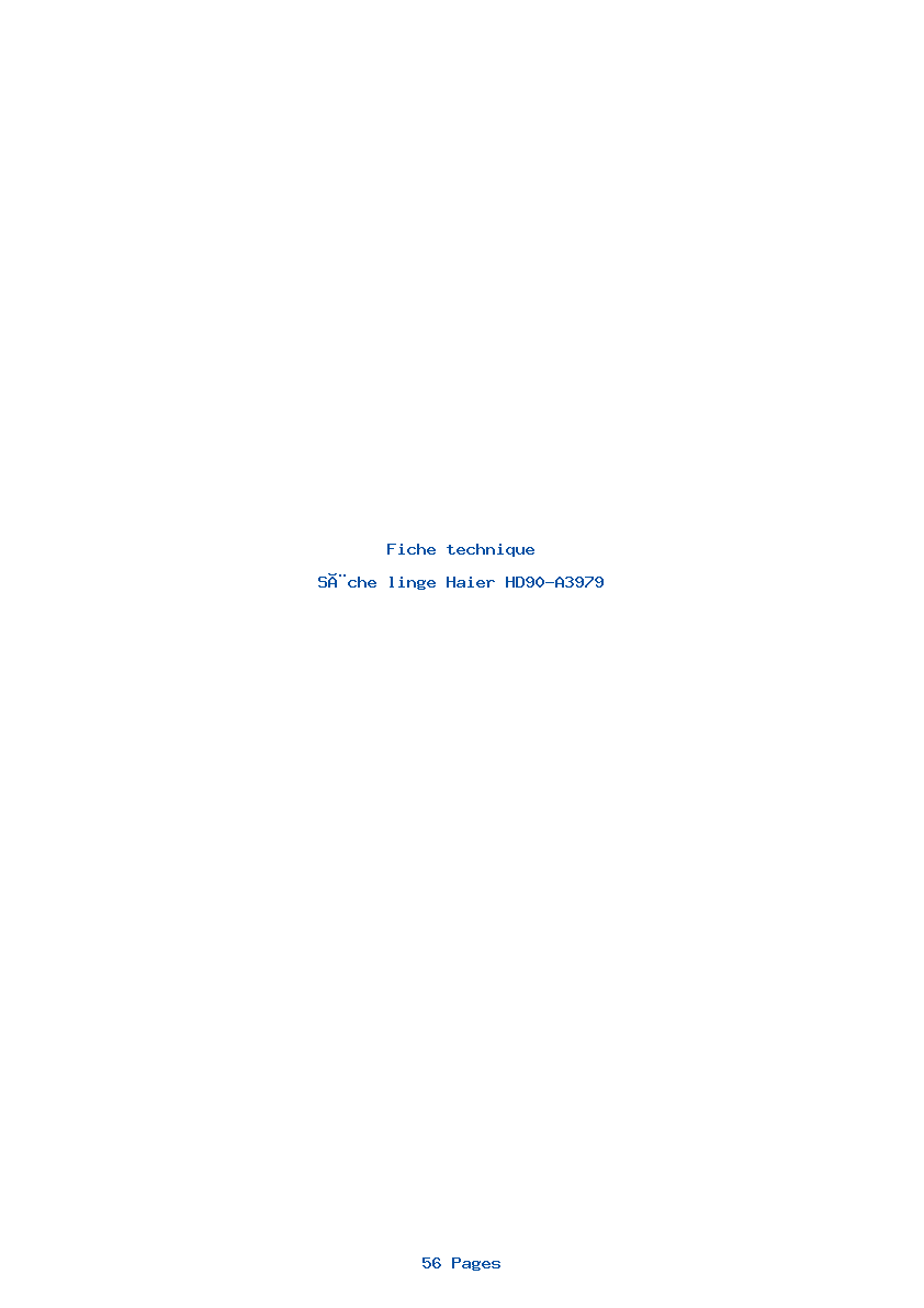 Page 1 de la notice Fiche technique Haier HD90-A3979