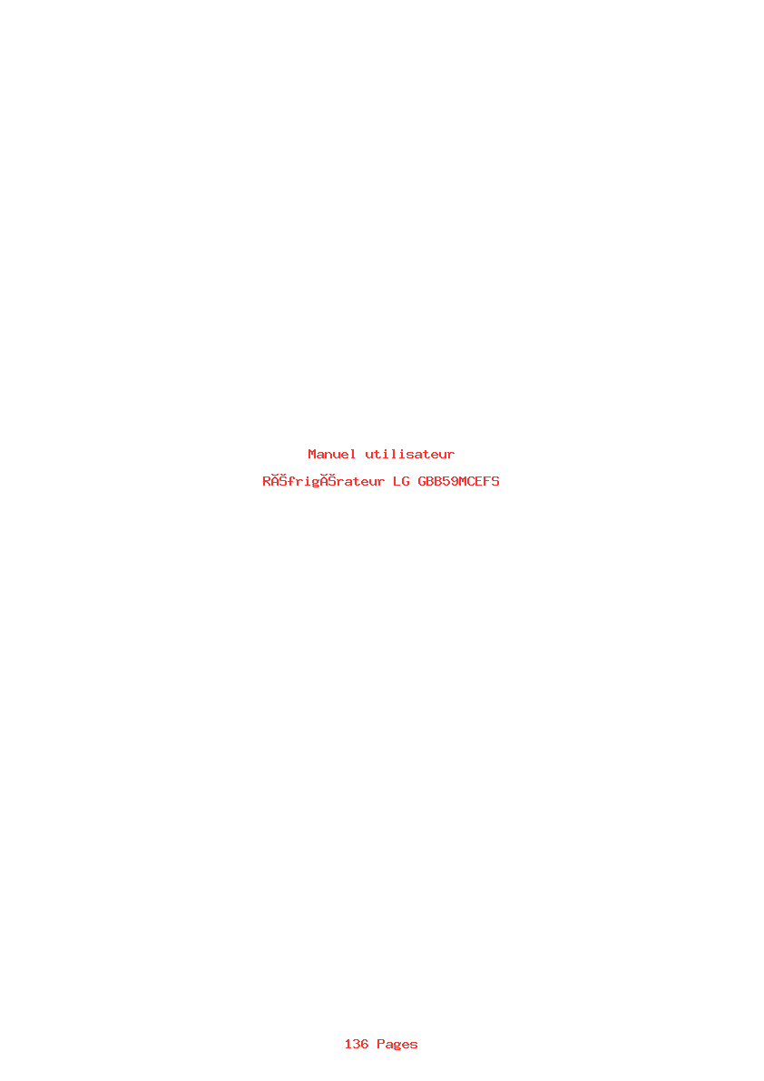 Page 1 de la notice Manuel utilisateur LG GBB59MCEFS