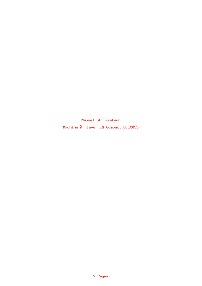 Page 1 de la notice Manuel utilisateur LG Compact DLEC855
