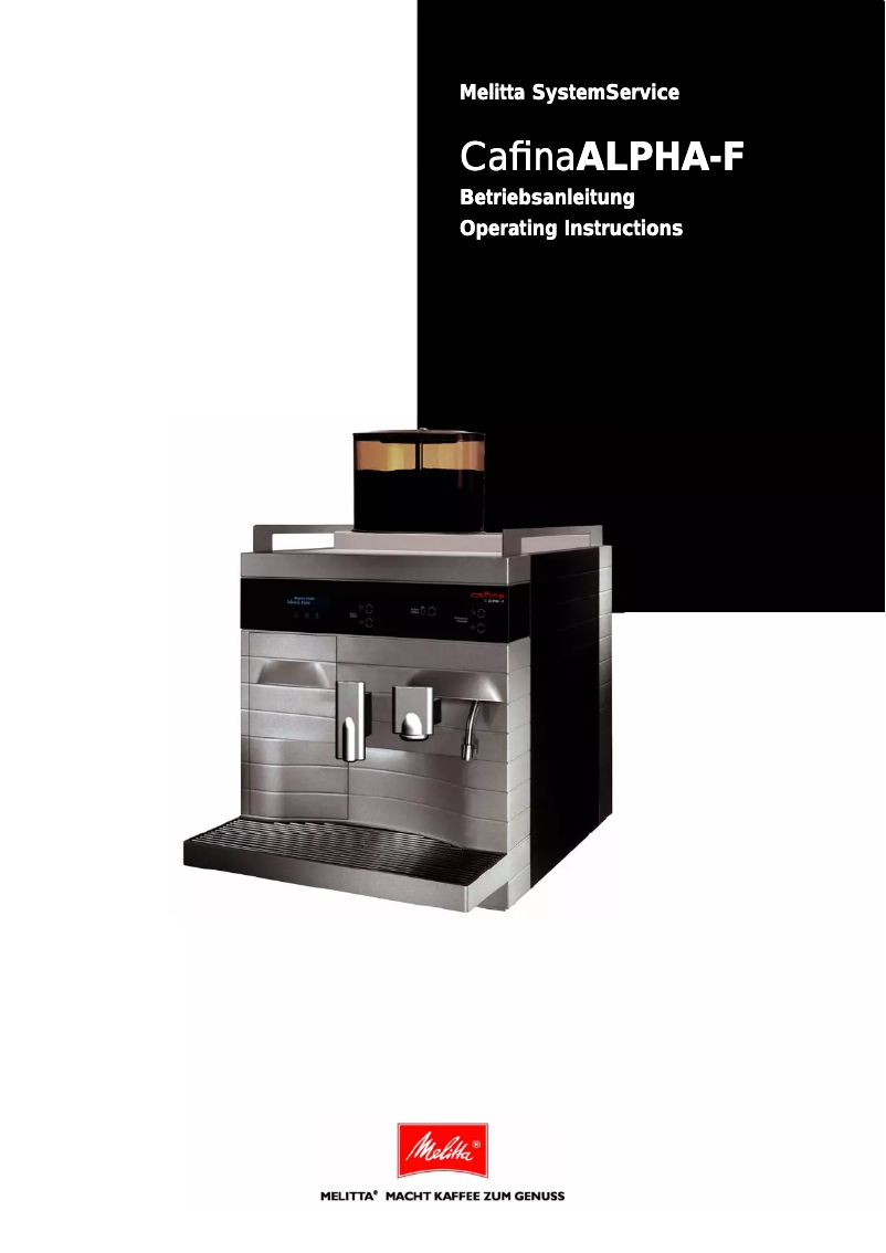 Page 1 de la notice Manuel utilisateur Melitta Cafina Alpha F
