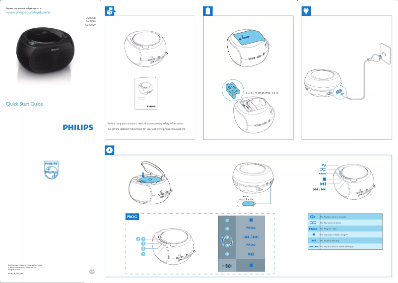 Página 1 del manual Guía de inicio rápido Philips AZ100B