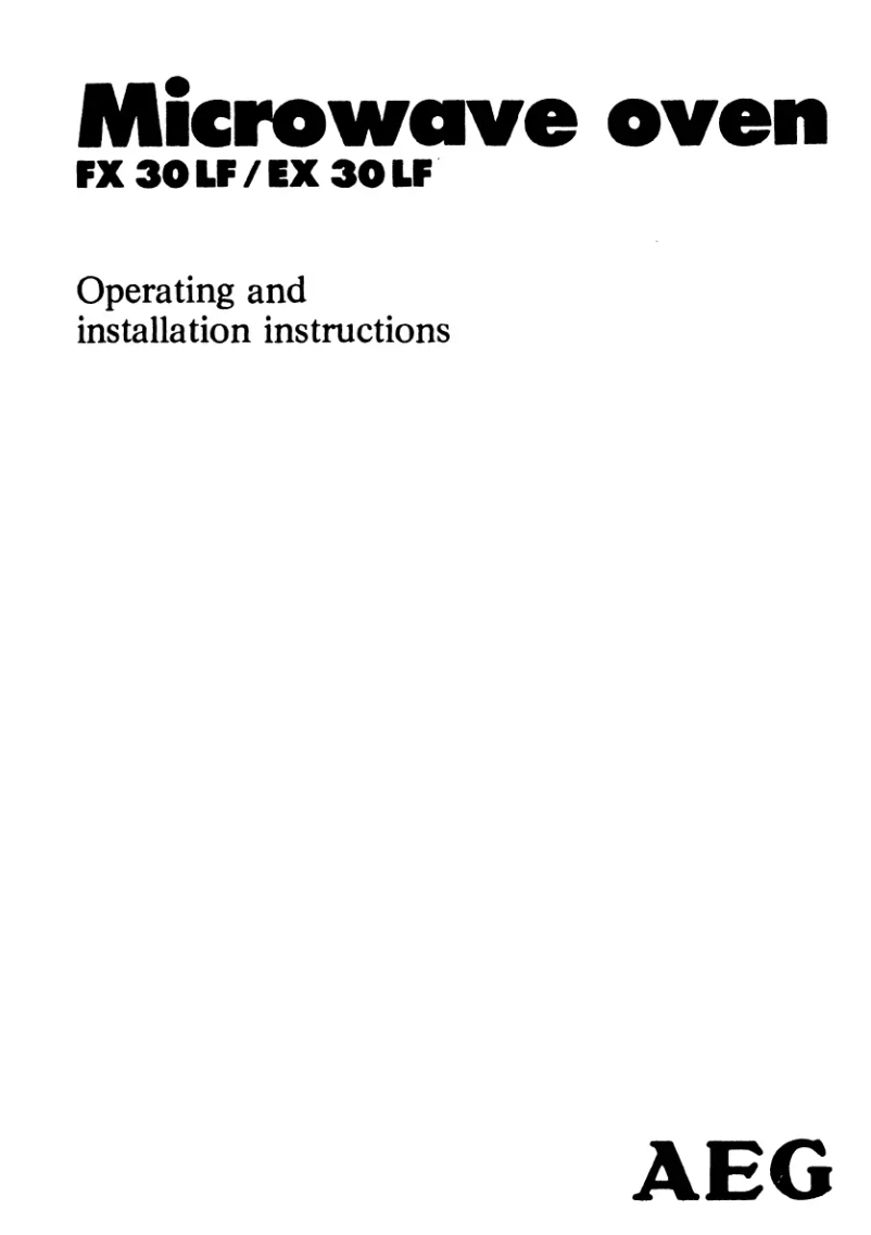 Page 1 de la notice Manuel utilisateur AEG EX30LF