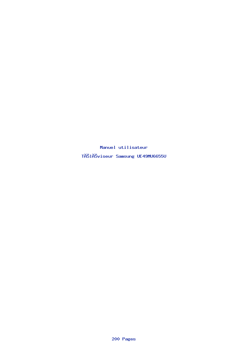 Page 1 de la notice Manuel utilisateur Samsung UE49MU6655U