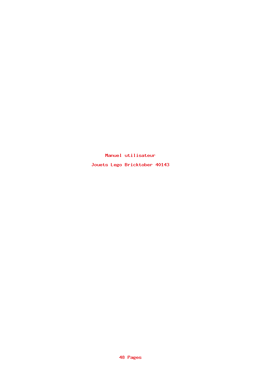Page 1 de la notice Manuel utilisateur Lego Bricktober 40143