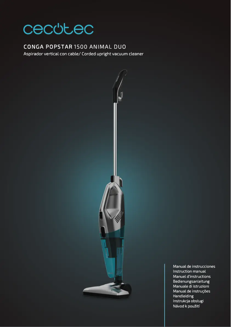 Página 1 del manual Manual de usuario Cecotec Conga Popstar 1500 Animal DuoStick Easy