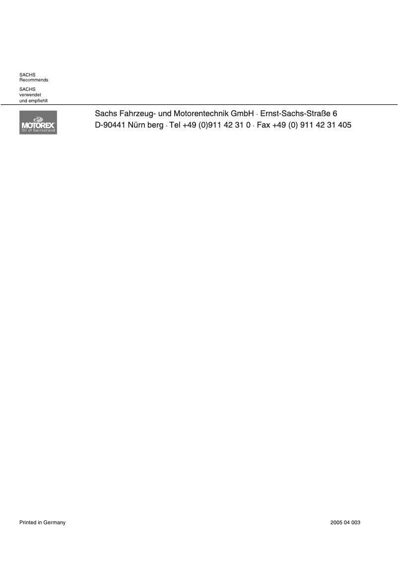 Página 1 del manual Manual de usuario Sachs MadAss 50 (2005)