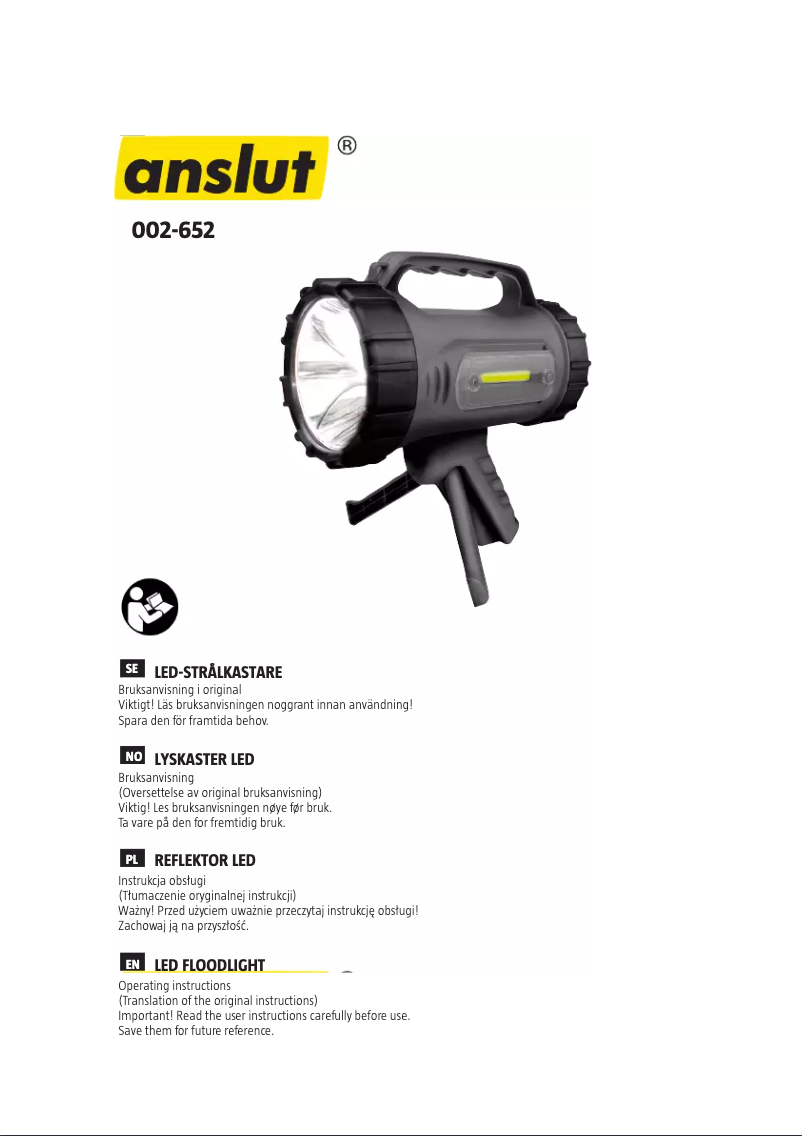 Page 1 de la notice Manuel utilisateur Anslut 002-652