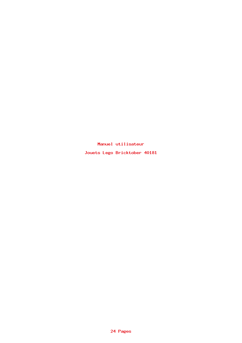 Page 1 de la notice Manuel utilisateur Lego Bricktober 40181