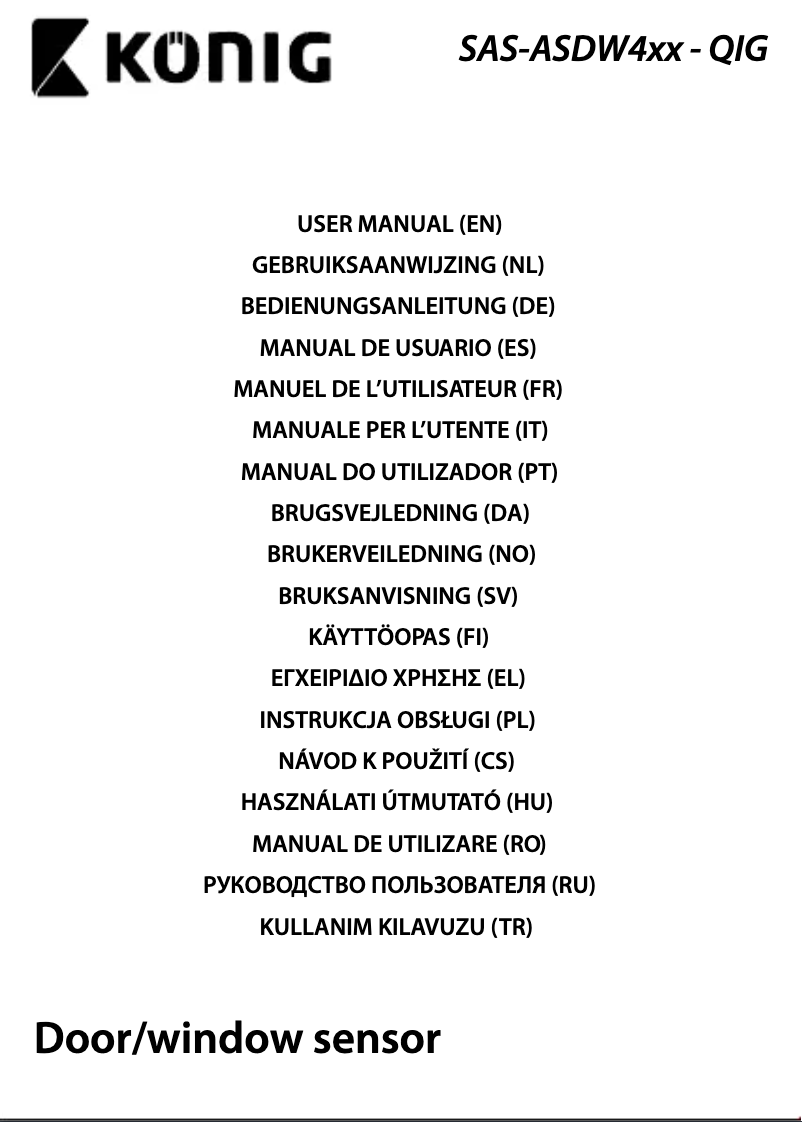 Page 1 de la notice Manuel utilisateur Konig SAS-ASDW402