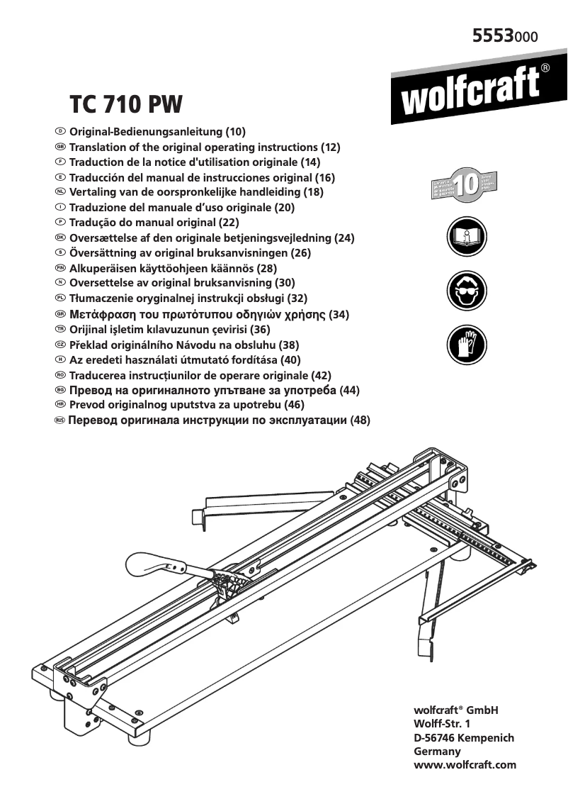 Page 1 of the manual User Manual Wolfcraft 5553000