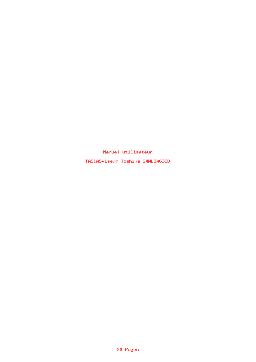 Page 1 de la notice Manuel utilisateur Toshiba 24WL3A63DB