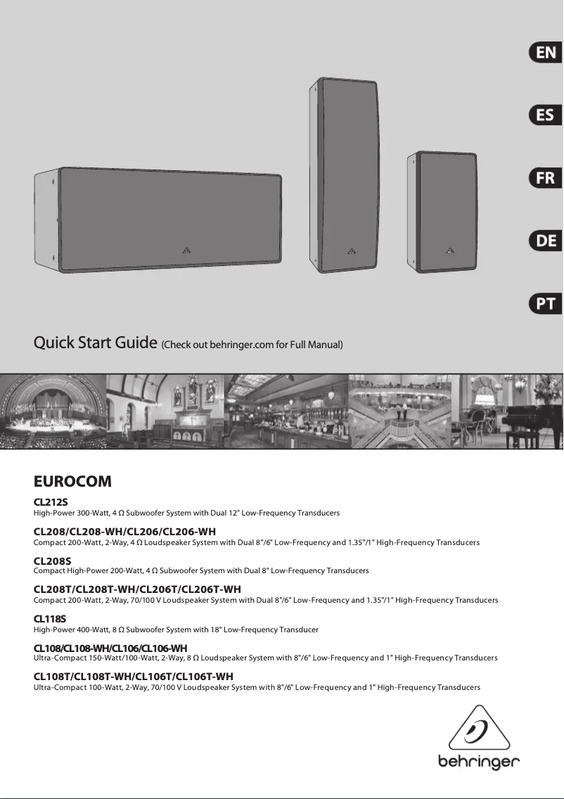 Page 1 of the manual User Manual Behringer EUROCOM CL208T