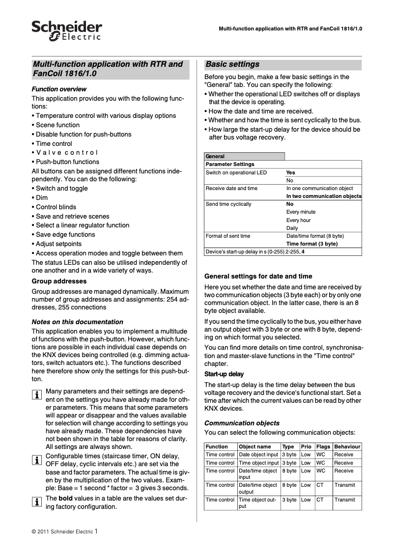 Page 1 de la notice Manuel utilisateur Schneider WDE002939