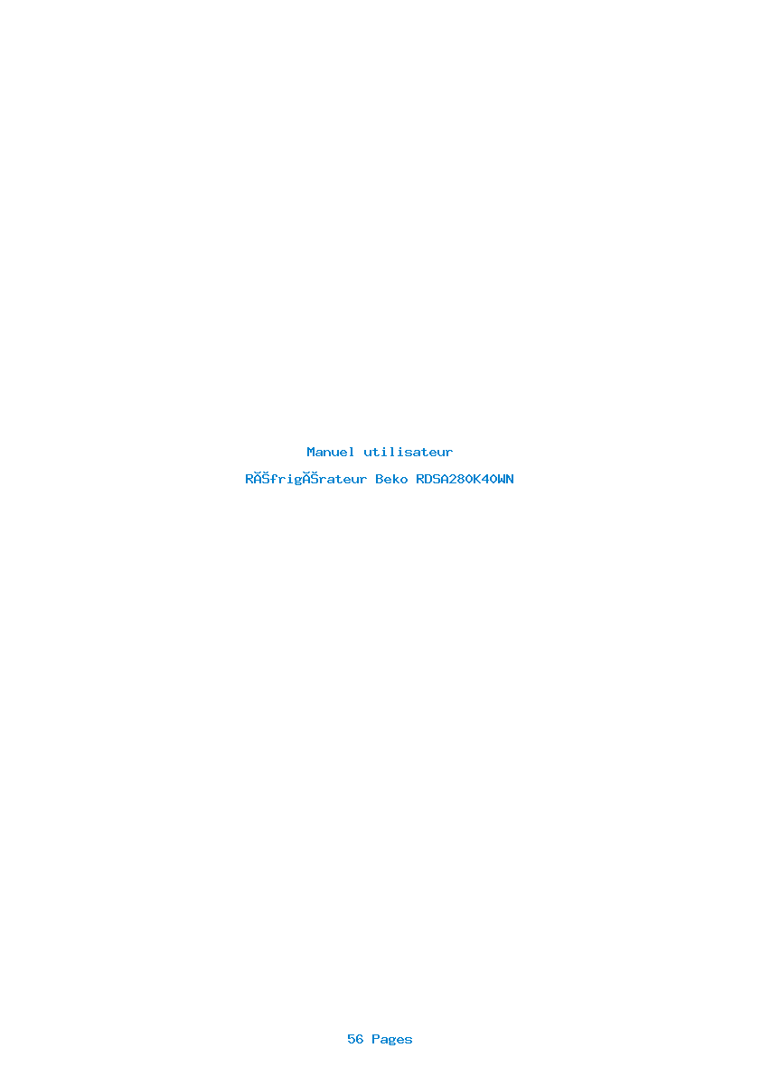 Page 1 de la notice Manuel utilisateur Beko RDSA280K40WN