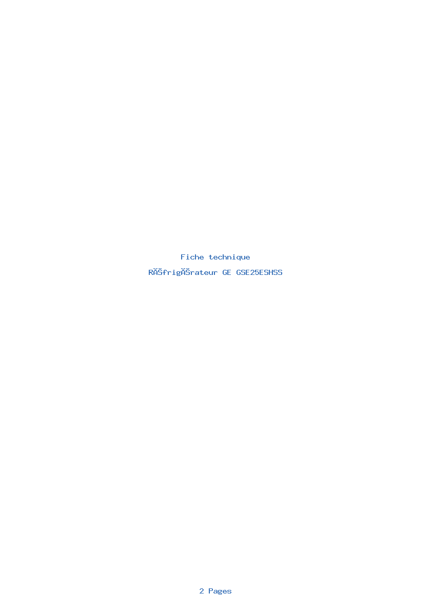 Image de la première page du manuel de l'appareil GSE25ESHSS
