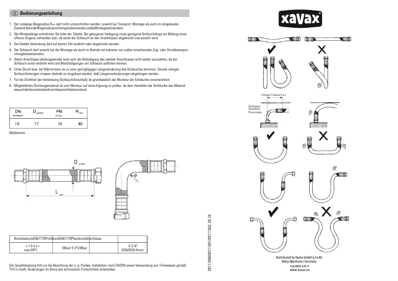 Page 1 de la notice Manuel utilisateur Xavax 00111892
