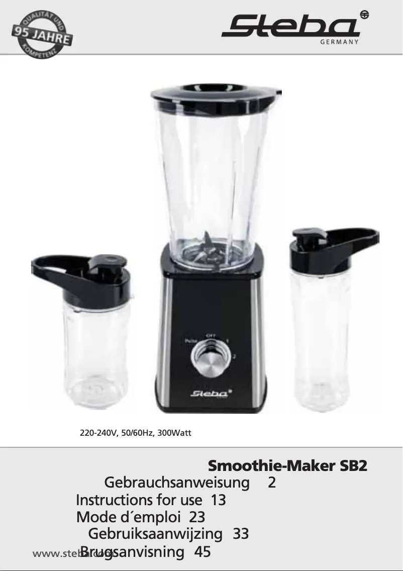 Page 1 de la notice Manuel utilisateur Steba SB 2
