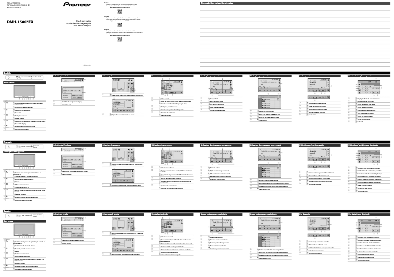 Page 1 of the manual Quick Start Guide Pioneer DMH-1500NEX