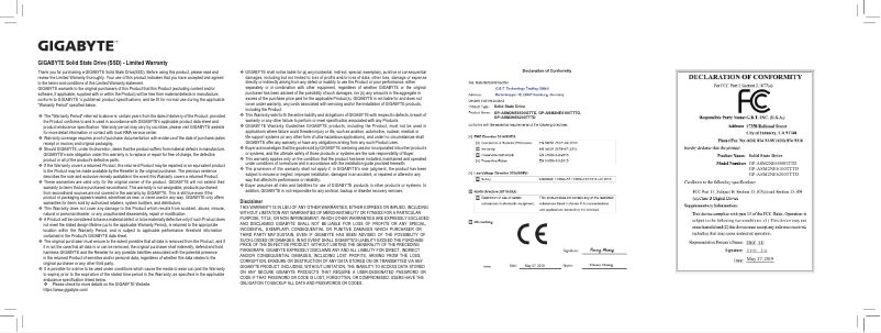 Página 1 del manual Manual de usuario Gigabyte AORUS NVMe Gen4