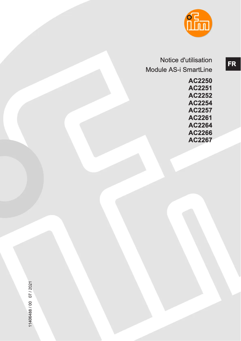 Page 1 de la notice Manuel utilisateur IFM AC2264