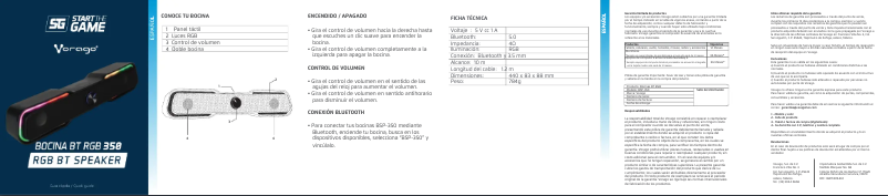 Page 1 de la notice Manuel utilisateur Vorago BSP-350