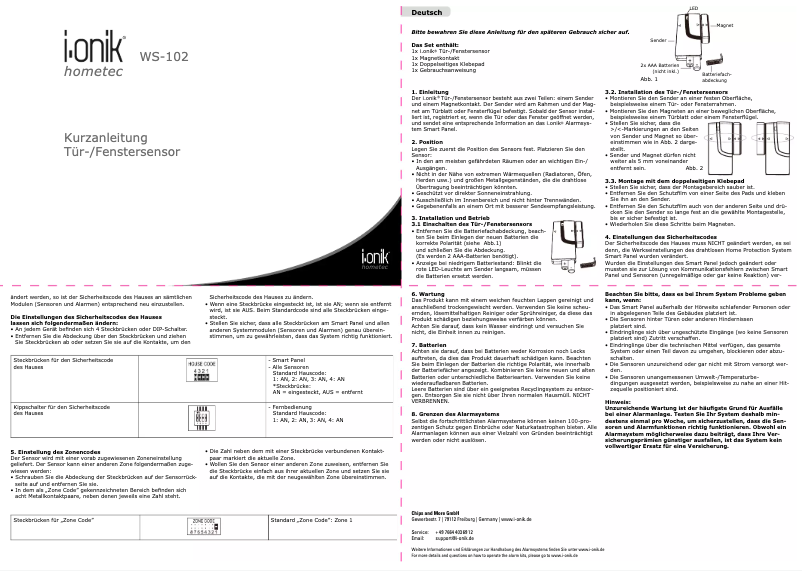 Page 1 de la notice Manuel utilisateur i-onik WS-102