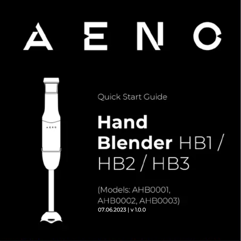 Page 1 de la notice Guide de démarrage rapide AENO HB2