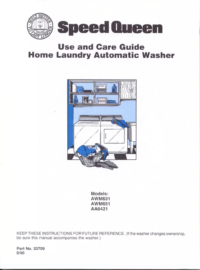 Página 1 del manual Manual de usuario Speed Queen AA6421W