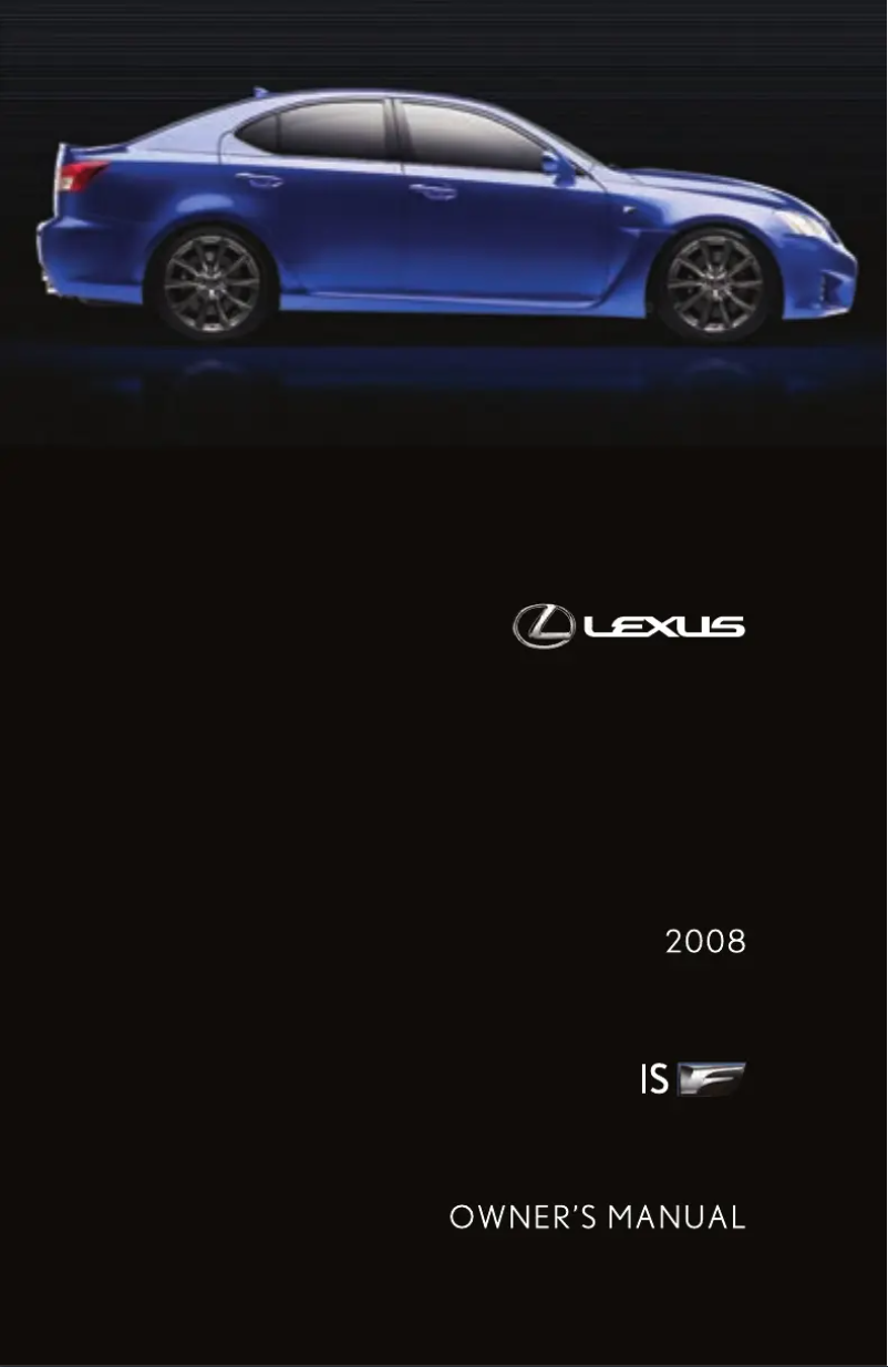 Page 1 of the manual User Manual Lexus IS F (2008)