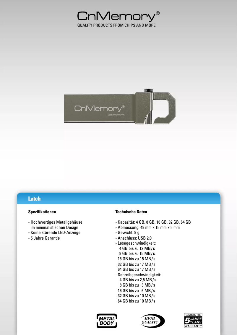 Página 1 del manual Manual de usuario CnMemory Latch