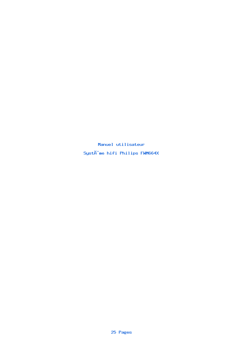 Page 1 de la notice Manuel utilisateur Philips FWM664X
