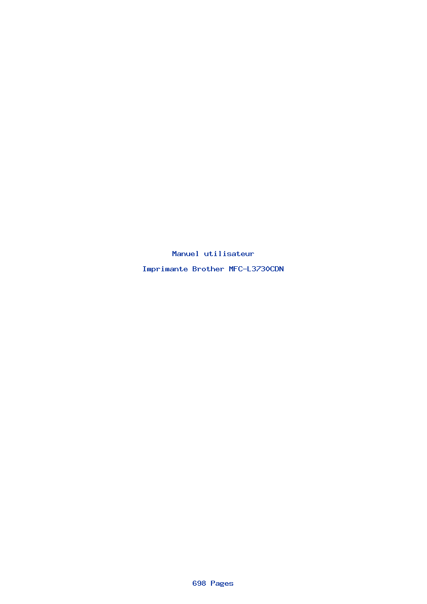 Page 1 de la notice Manuel utilisateur Brother MFC-L3730CDN