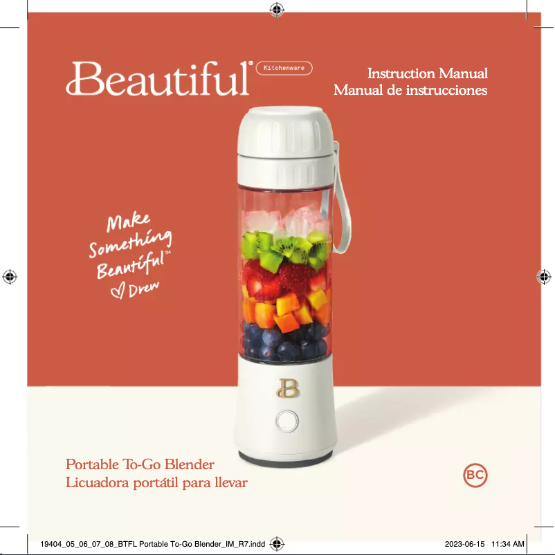Page 1 de la notice Manuel utilisateur Beautiful Portable To-Go Blender