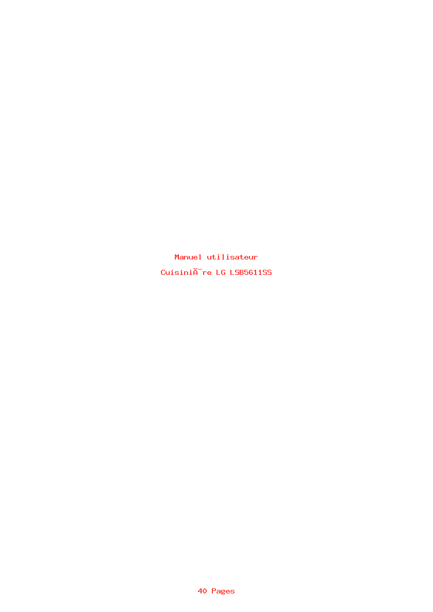 Page 1 de la notice Manuel utilisateur LG LSB5611SS