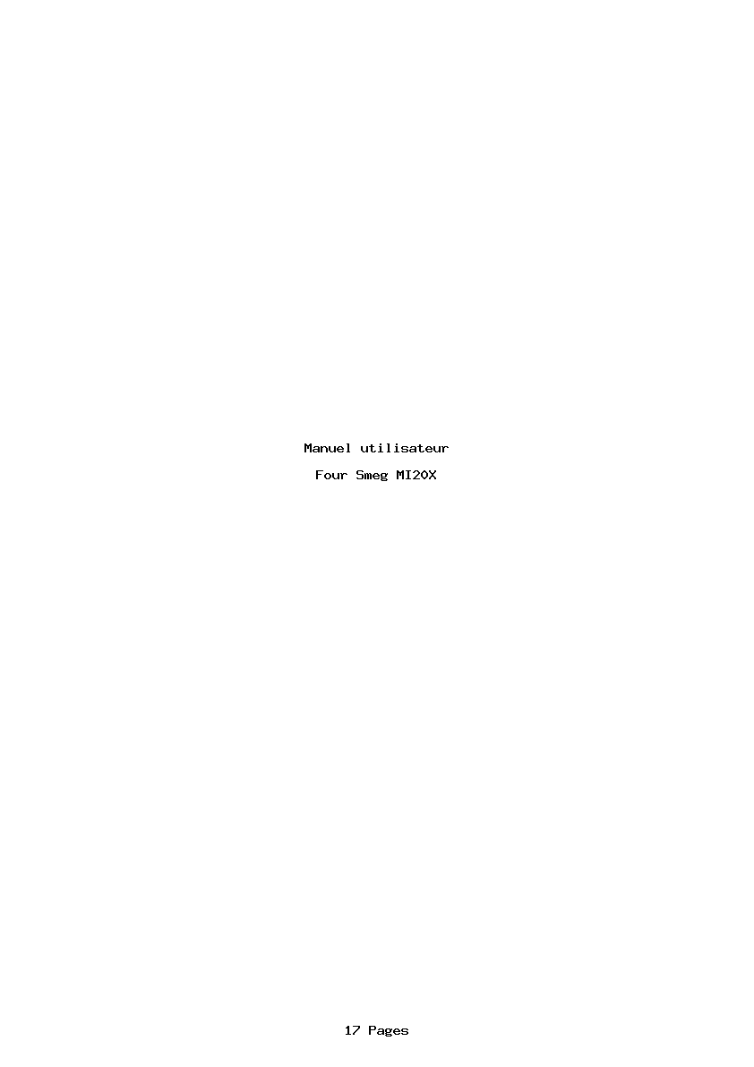 Page 1 de la notice Manuel utilisateur Smeg MI20X