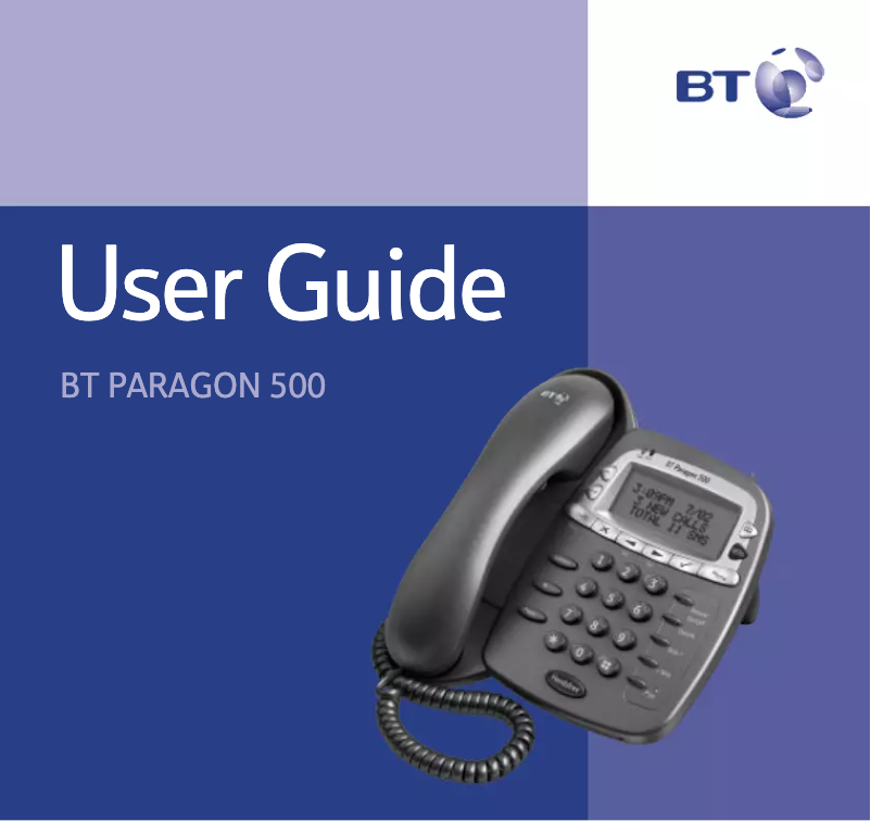 Page 1 de la notice Manuel utilisateur BT Paragon 500