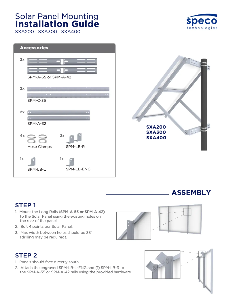 Page 1 de la notice Manuel utilisateur Speco Technologies SXA400