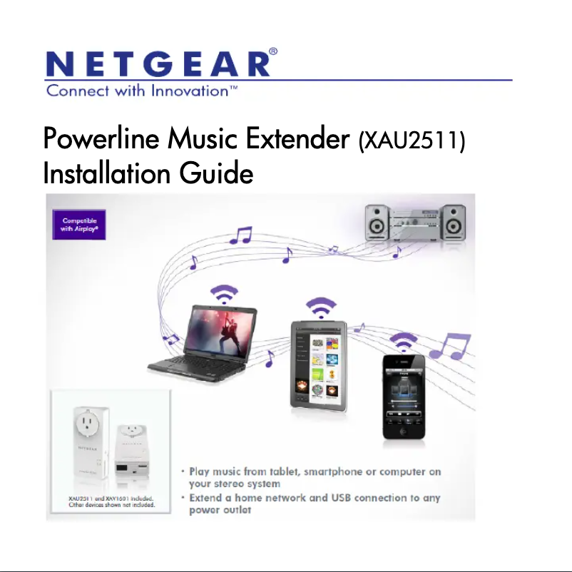 Page 1 de la notice Guide d'installation Netgear XAU2511